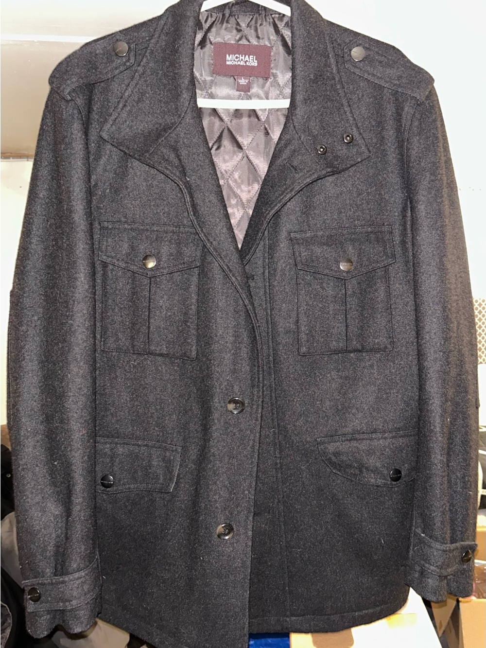MICHAEL Michael Kors Charcoal Military-Style Field Coat